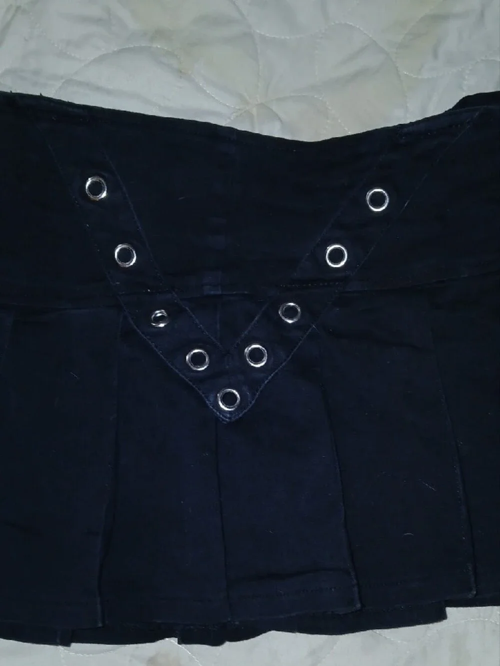 Vtg TRIPP Pleated Skirt With Side V Grommets